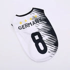 T-shirt chien pour animaux avec design Allemagne et numéro 8, parfait pour les fans de football
