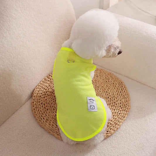 Tee-shirt chien léger en jaune fluo pour petits animaux avec un design confortable