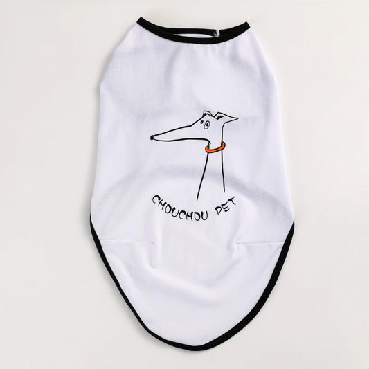 T-shirt respirant pour lévrier de la marque Oscar et Plume avec un design amusant.