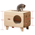 Load image into Gallery viewer, Cocon meuble en bois pour chat Oscar et Plume
