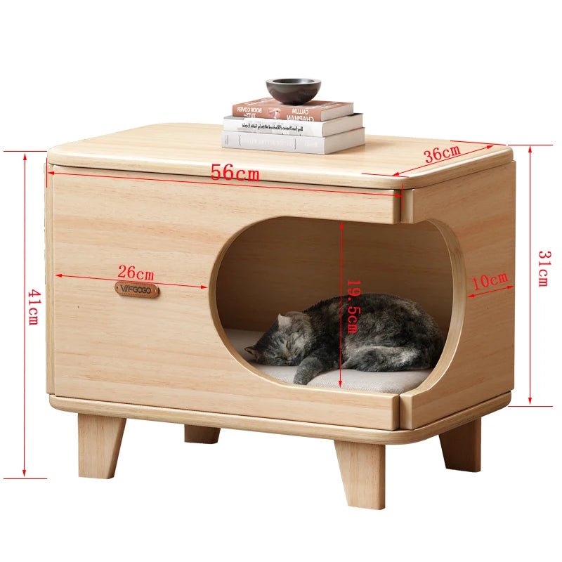 Cocon meuble en bois pour chat Oscar et Plume