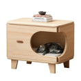 Load image into Gallery viewer, Cocon meuble en bois pour chat Oscar et Plume Trou oval
