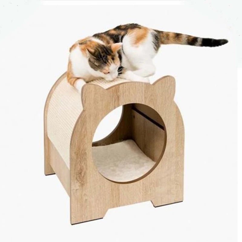 Cocon tunnel + grattoir pour chat Oscar et Plume