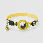 Collier Airtag ajustable pour chat jaune avec clochette et support de traceur Apple