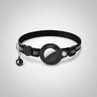 Collier Airtag ajustable pour chat noir avec clochette et support sécurisé pour localisateur