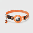 Collier Airtag ajustable pour chat orange avec clochette pour suivi sécurisé par Oscar et Plume