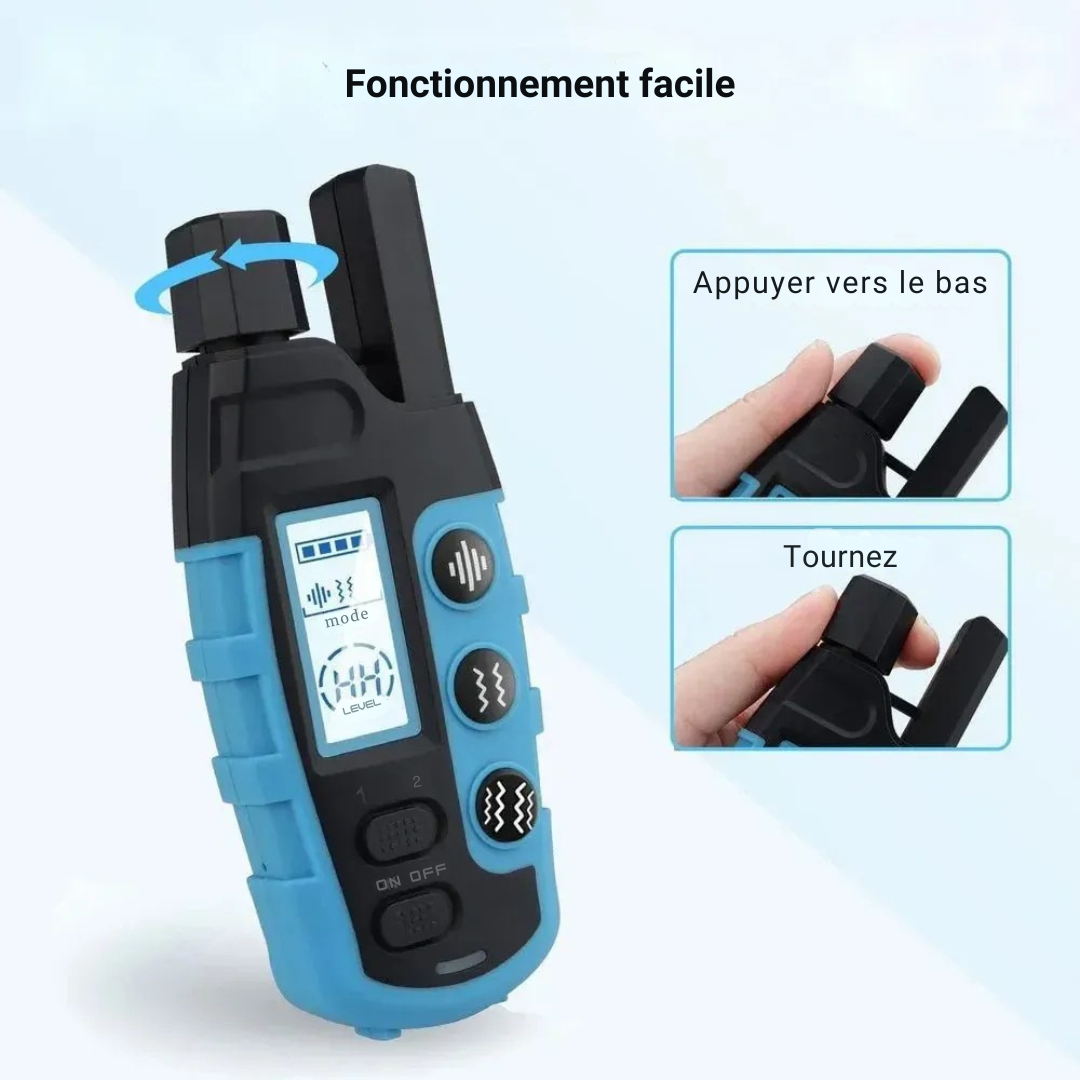 Dispositif de collier anti-aboiement étanche avec écran numérique pour un fonctionnement facile