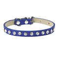 Load image into Gallery viewer, Collier avec Brillants en cuir durable pour petit chien et chat Oscar et Plume Bleu marine / XS
