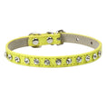 Charger l'image dans la visionneuse de la galerie, Collier avec Brillants en cuir durable pour petit chien et chat Oscar et Plume Jaune / XS
