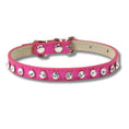 Load image into Gallery viewer, Collier avec Brillants en cuir durable pour petit chien et chat Oscar et Plume Fushia / XS
