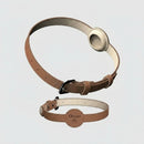 Collier en cuir marron avec gravure personnalisée et collier avec emplacement Airtag pour animaux
