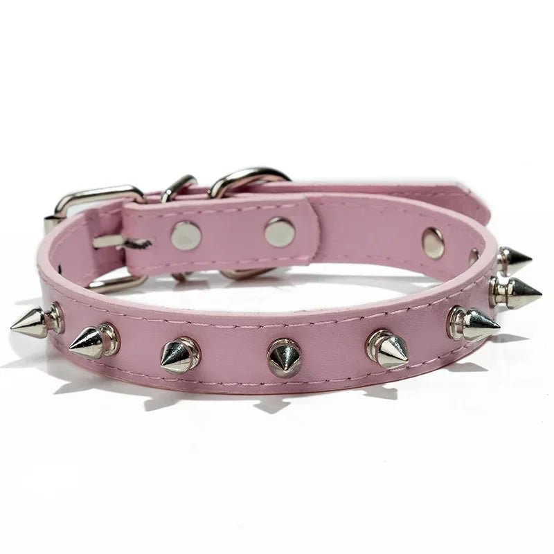 Collier clouté en cuir durable pour chien Oscar et Plume Rose / S