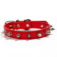 Load image into Gallery viewer, Collier clouté en cuir durable pour chien Oscar et Plume Rouge / S
