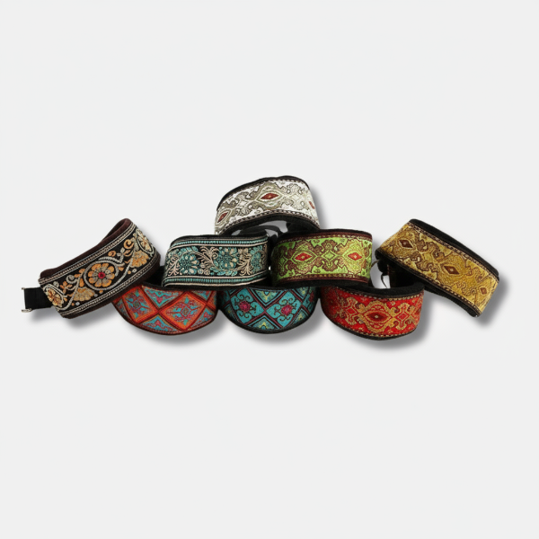 Colliers confortables lévrier colorés d'Oscar et Plume avec des motifs élégants, parfaits pour les chiens