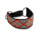 Collier confortable lévrier en toile avec motifs colorés et doublure douce pour un confort optimal