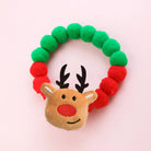 Collier de Noël pour chat et chien avec motifs de renne et perles colorées festives