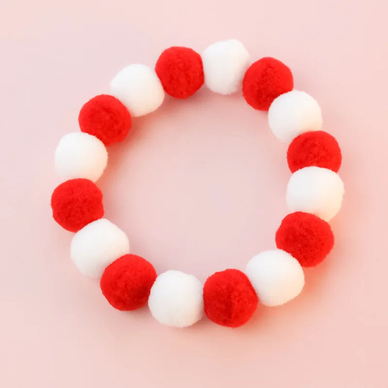 Collier De Noël En Boule De Peluche Pour Chat Et Chien