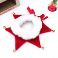 Carica l'immagine nel visualizzatore della galleria, Collier de Noël pour chat et chien en rouge et blanc avec clochettes dorées et peluche douce

