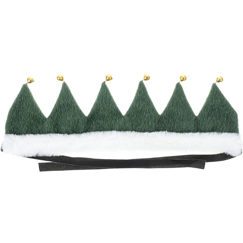 Couronne de Noël en peluche verte avec clochettes pour un collier de Noël pour chat festif