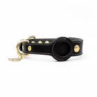 Collier en cuir avec emplacement Airtag pour chien, élégant et pratique avec rivets dorés