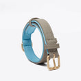 Load image into Gallery viewer, Collier En Cuir Doublé Pour Chien Oscar et Plume Gris / S (25-31 cm)
