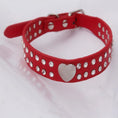 Load image into Gallery viewer, Collier en cuir durable avec brillant pour lévrier et petit chien Oscar et Plume Rouge / 2XS
