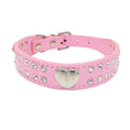 Load image into Gallery viewer, Collier en cuir durable avec brillant pour lévrier et petit chien Oscar et Plume Rose / 2XS
