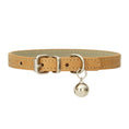 Load image into Gallery viewer, Collier en cuir durable avec clochette Oscar et Plume Beige / XS
