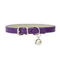 Load image into Gallery viewer, Collier en cuir durable avec clochette Oscar et Plume Violet / XS
