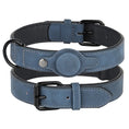 Load image into Gallery viewer, Collier en cuir durable avec emplacement Airtag Oscar et Plume Bleu / M
