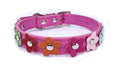 Charger l'image dans la visionneuse de la galerie, Collier en cuir durable motif Fleurs (1 rang) Oscar et Plume Fushia / XS
