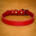 Load image into Gallery viewer, Collier en cuir souple véritable réglable pour petit et moyen chiens Oscar et Plume Rouge / S
