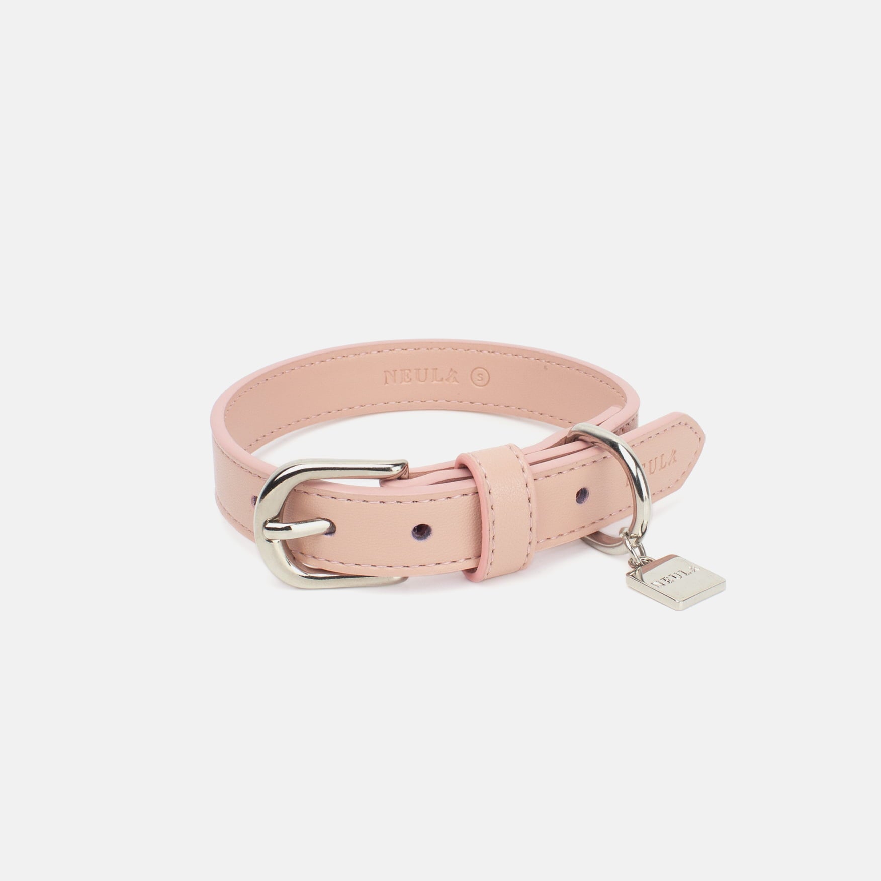 Collier en Cuir Vegan Pour Chien Élégant Oscar et Plume Gris / XS