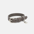 Load image into Gallery viewer, Collier en Cuir Vegan Pour Chien Élégant Oscar et Plume Gris / XS
