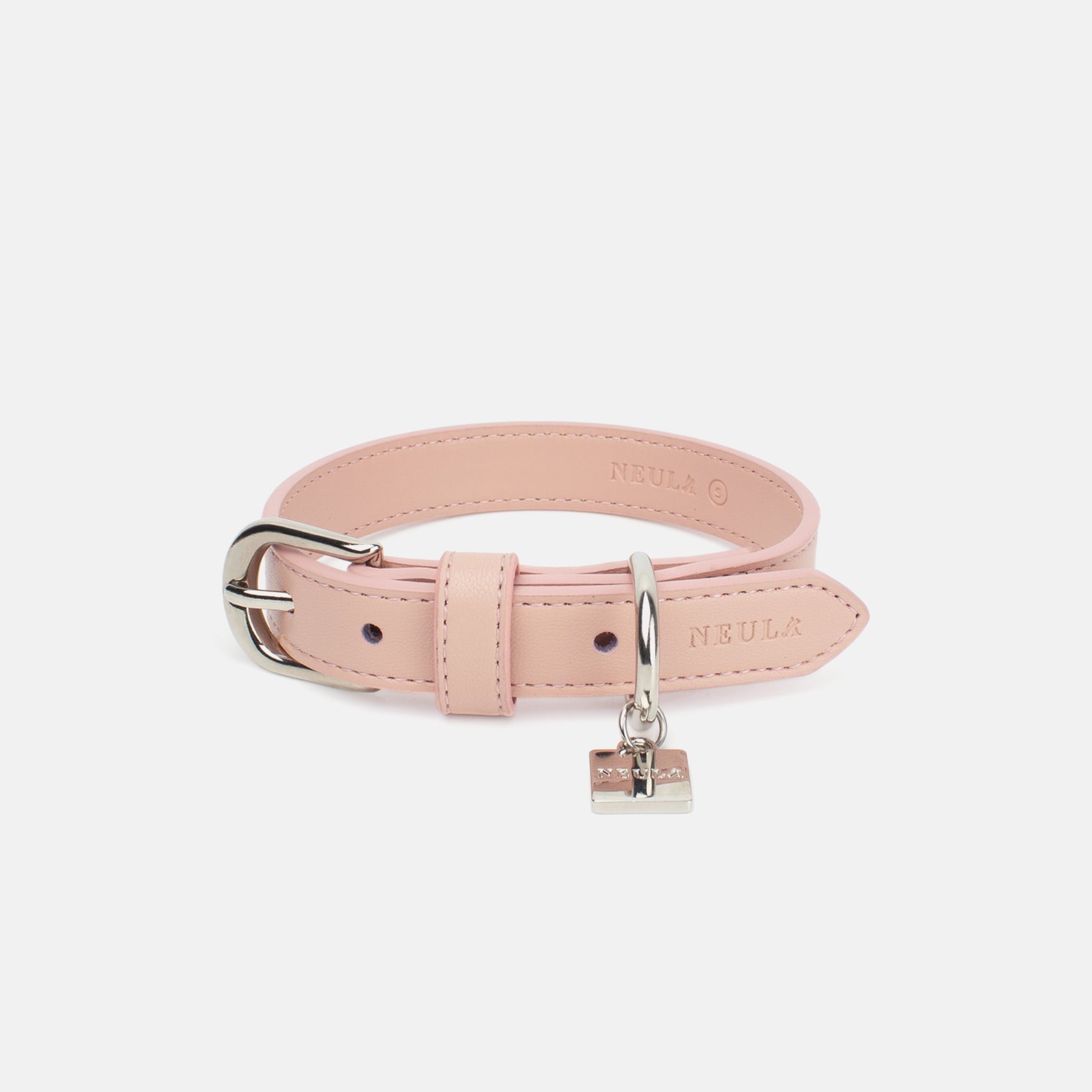 Collier en Cuir Vegan Pour Chien Élégant Oscar et Plume Rose / XS