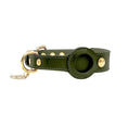 Load image into Gallery viewer, Collier en cuir avec emplacement Airtag Oscar et Plume Vert / S
