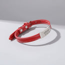 Collier en cuir véritable rouge pour chien avec plaque gravée personnalisée