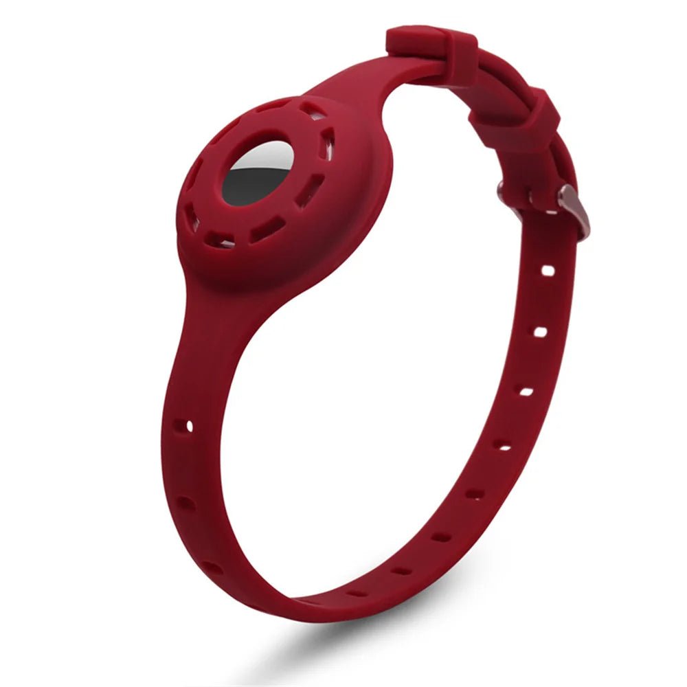 Collier en silicone avec emplacement Airtag pour chat Oscar et Plume Bordeaux / 245 x 40 x 12mm