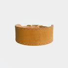 Oscar et Plume collier large pour chien en cuir camel rembourré avec boucle laiton pour grand chien
