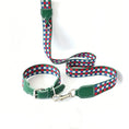 Charger l'image dans la visionneuse de la galerie, Collier large pour chien Oscar et Plume avec motif à carreaux colorés et attache en métal
