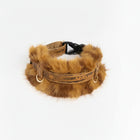 Collier lévrier en fausse fourrure marron avec doublure douce pour le confort du chien