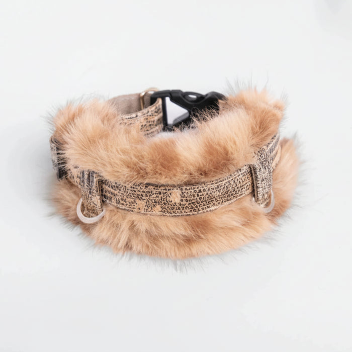 Collier lévrier en fausse fourrure Oscar et Plume, élégant et doux pour les chiens de race lévrier