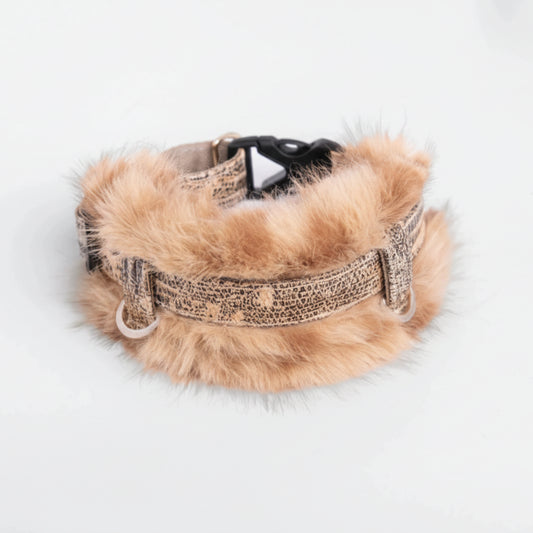 Collier lévrier en fausse fourrure Oscar et Plume, élégant et doux pour les chiens de race lévrier