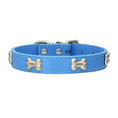 Charger l'image dans la visionneuse de la galerie, Collier os en cuir durable pour chien Oscar et Plume Bleu marine / XS
