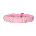 Charger l'image dans la visionneuse de la galerie, Collier os en cuir durable pour chien Oscar et Plume Rose / XS
