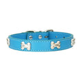 Load image into Gallery viewer, Collier os en cuir durable pour chien Oscar et Plume Bleu / XS
