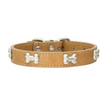 Charger l'image dans la visionneuse de la galerie, Collier os en cuir durable pour chien Oscar et Plume Chocolat / XS
