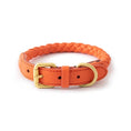 Bild in Galerie-Betrachter laden, Collier ou collier + laisse tressé en cuir durable pour chien Oscar et Plume Collier Orange / S
