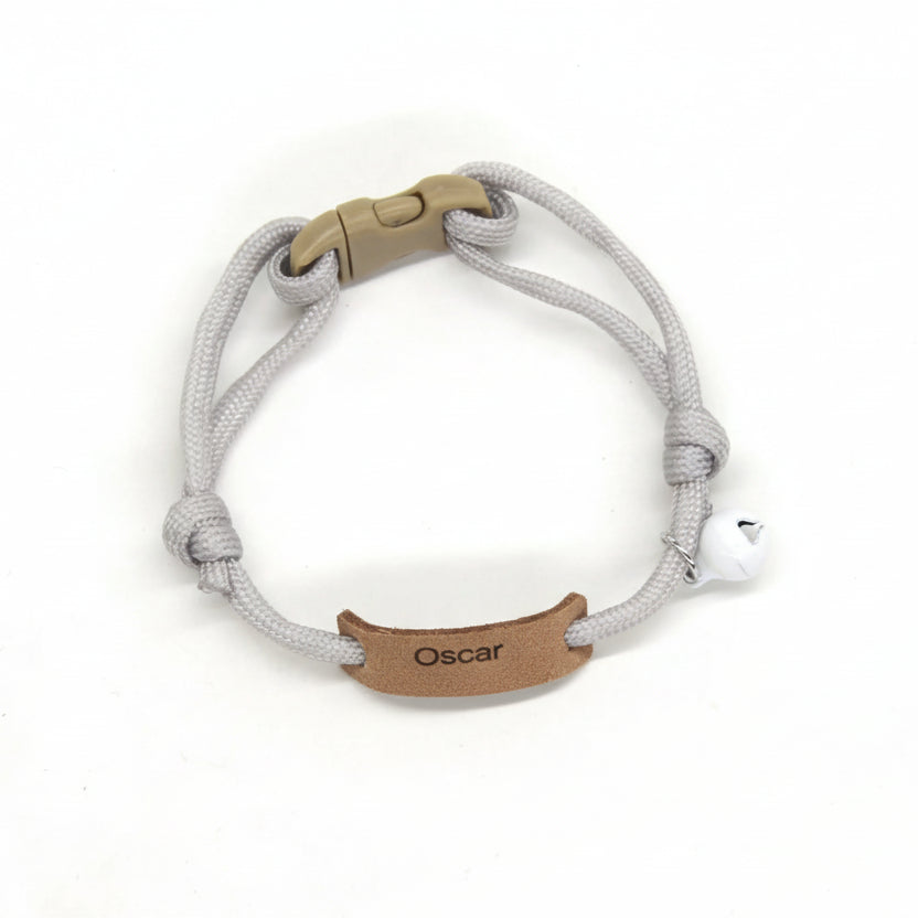 Collier personnalisable pour chien et chat avec attache en cuir et cloche pour animaux de compagnie