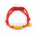 Collier personnalisable pour chien et chat en rouge avec une plaque jaune pour le nom de l'animal
